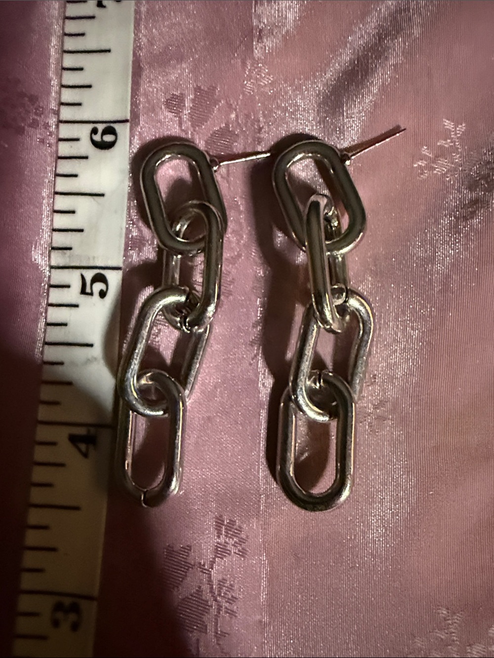 Silver Chain Link Drop Earrings - Women Jewelry